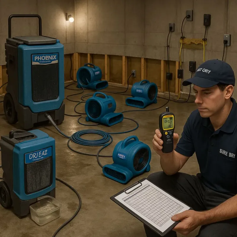 Structural Drying and Dehumidification process in Mastic Beach, NY